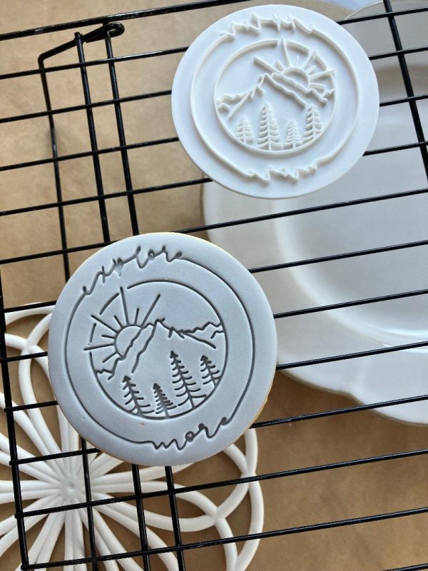 Explore More Cookie Stamp, Travel, Camping, Outdoors, Mountains, Adventure, Bon Voyage