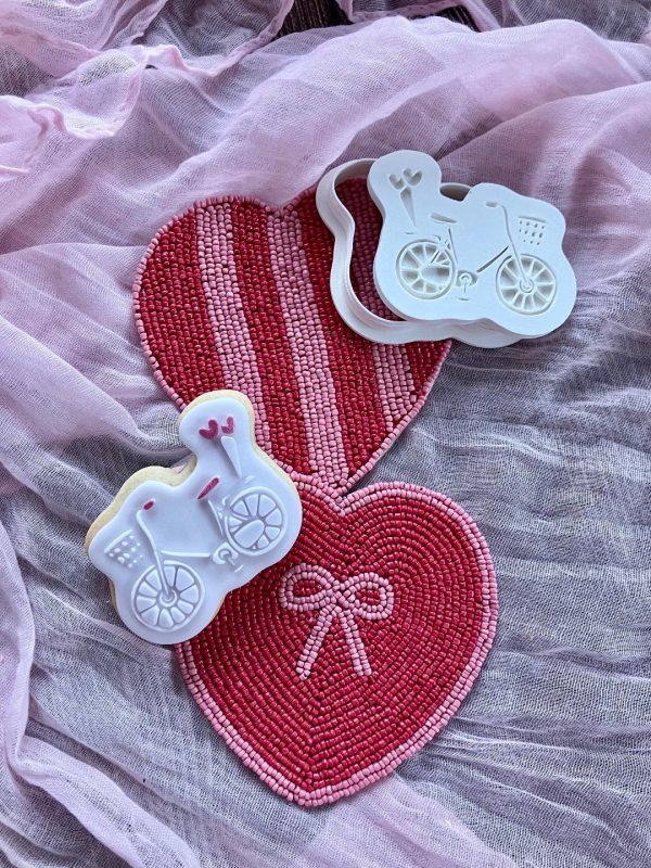 Bicycle Cookie Cutter and Fondant Embosser Bicycle Cookie Cutter and Fondant Embosser