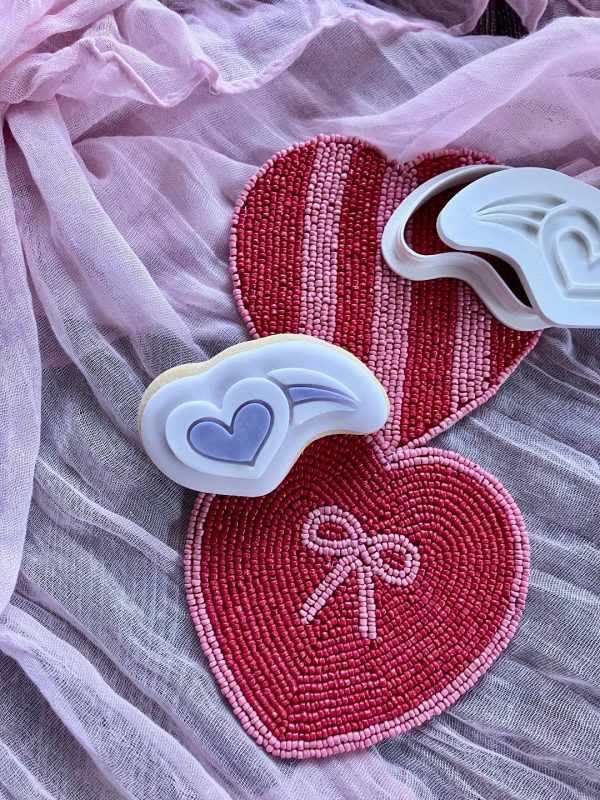 heart Comet 3 Heart Comet Cookie Cutter and Fondant Embosser, Valentine's Day, Love, Space, Heart Rainbow