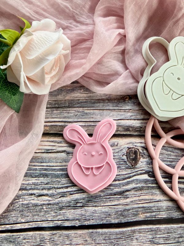 Heart Rabbit Cookie Cutter and Fondant Embosser, Valentine's Day,  Bunny, Galentine's, Love, Easter