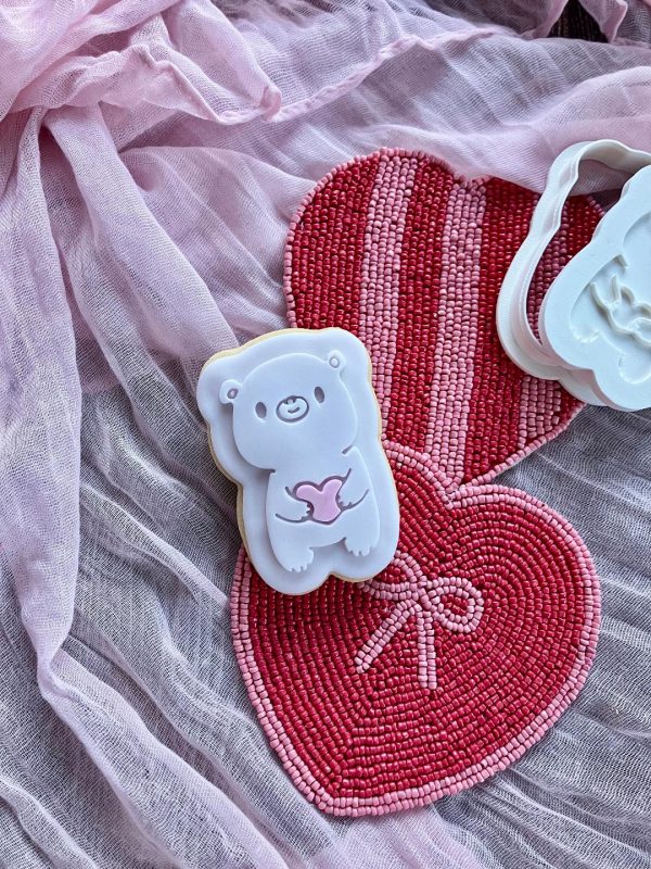 Heart Teddy Bear Cookie Cutter and Fondant Embosser, Valentine's Day,  Love, Love You Beary Much