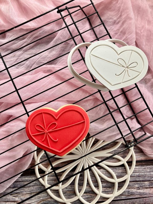 heart bow 1 Heart with Bow Cookie Cutter and Fondant Embosser