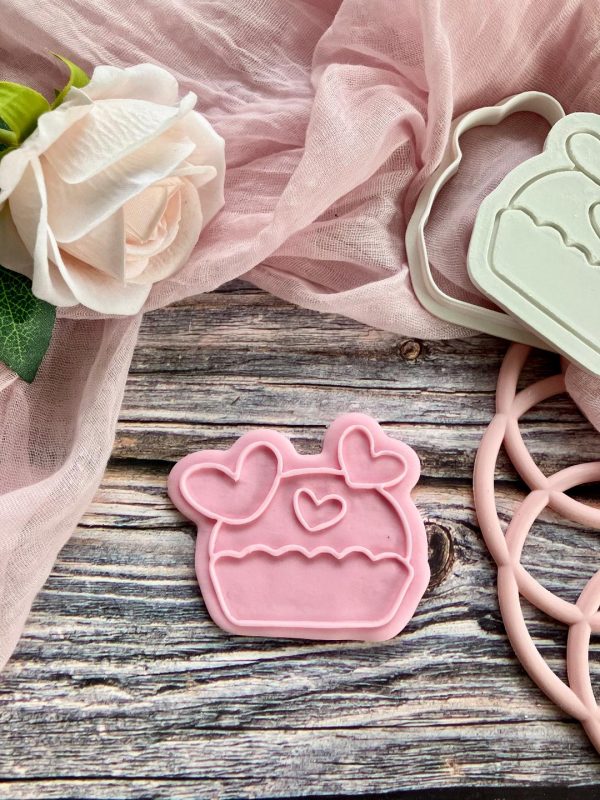 Heart Cake Cookie Cutter and Fondant Embosser, Valentine's Day,  Cupcake, Galentine's, Love