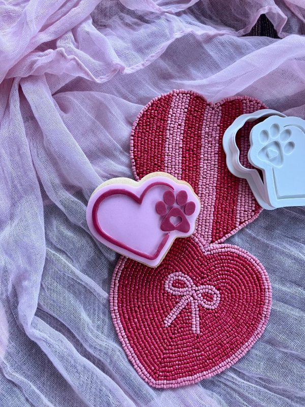 Heart Paw Cookie Cutter and Fondant Embosser, Valentine's Day,  Love, Pet, Dog, Pawsome