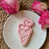 Heart Ice Cream Cookie Cutter and Fondant Embosser