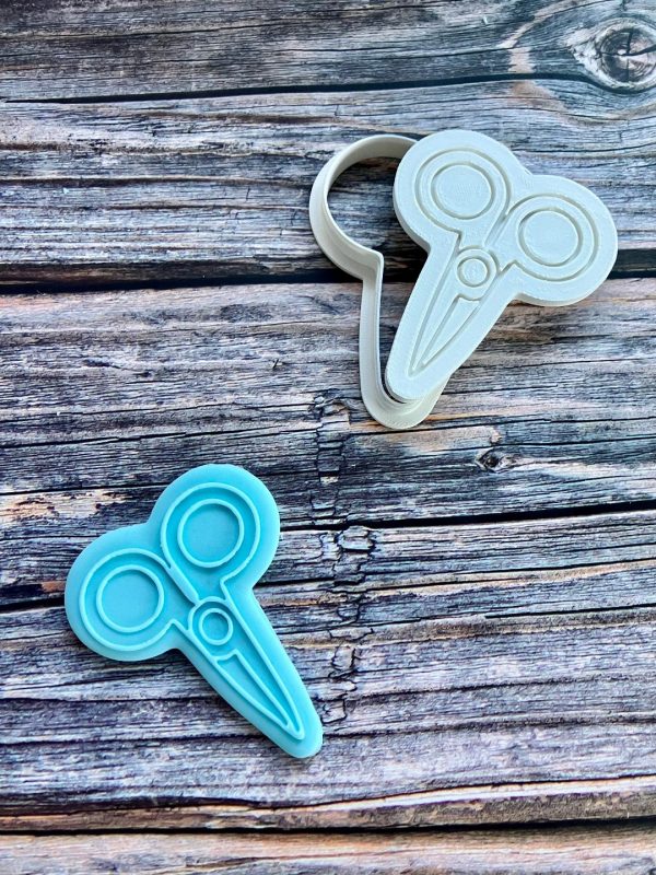 Scissors Cookie Cutter and Fondant Stamp Embosser Scissors Cookie Cutter and Fondant Stamp Embosser