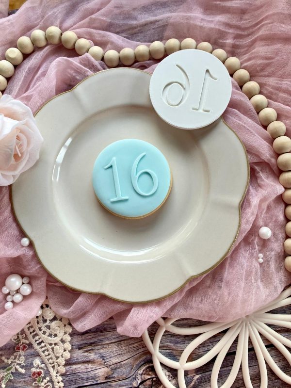 Sixteen Fondant Stamp Embosser, 16, Sixteenth, 16th, Sweet 16, Birthday, Number