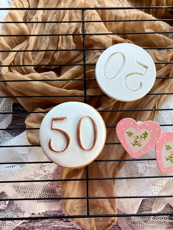 503 Fifty Fondant Stamp Embosser, 50, Fiftieth, 50th, Birthday, Number, Anniversary
