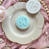 60b Sixty Fondant Stamp Embosser, 60, Sixtieth, 60th, Birthday, Number