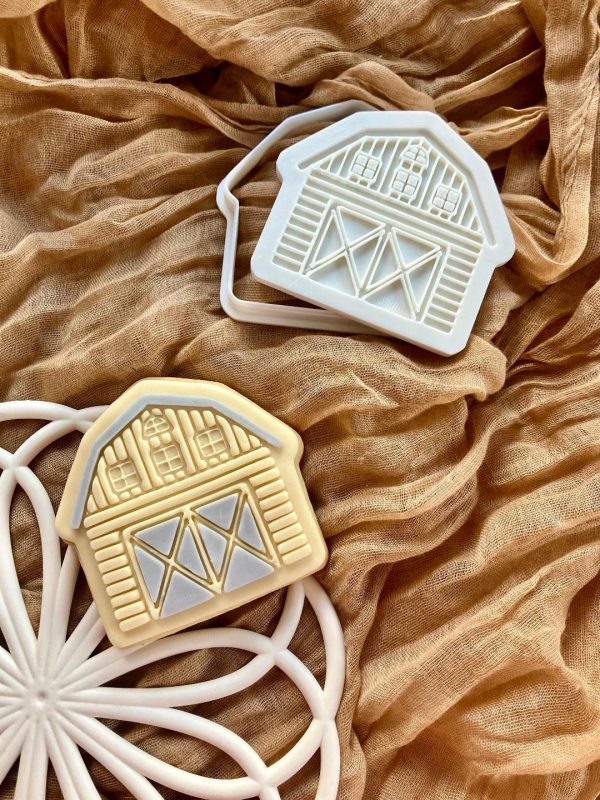 Barn Cookie Cutter and Fondant Embosser