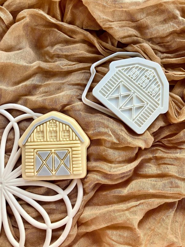 Barn Cookie Cutter and Fondant Embosser