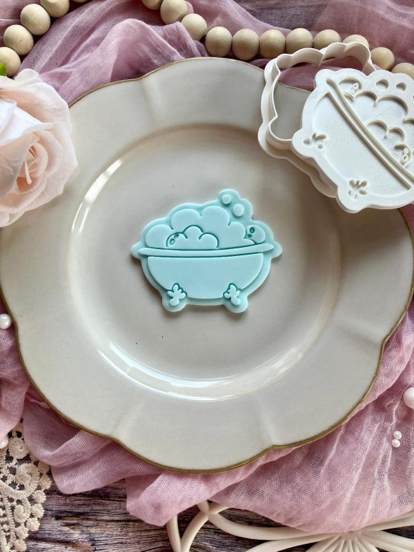 Bubble Bath Cookie Cutter and Fondant Stamp Embosser