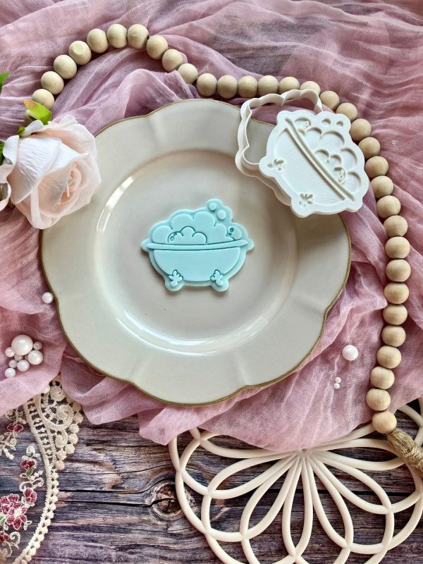 Bubble Bath Cookie Cutter and Fondant Stamp Embosser