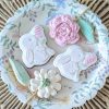 Bunny with a Flower Cookie Cutter and Fondant Embosser, Rabbit, Easter, Floral Bunny