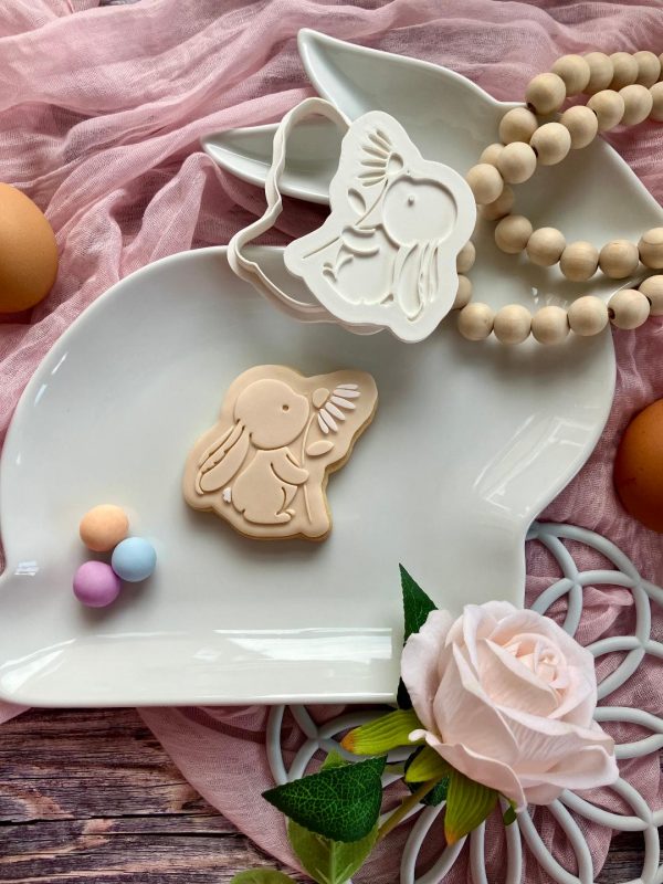 Bunny with a Flower Cookie Cutter and Fondant Embosser