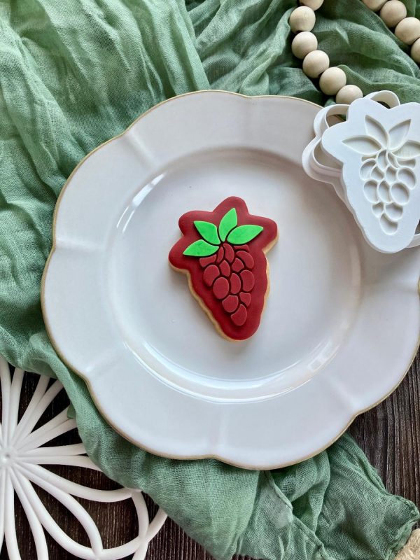 Grapes Cookie Cutter and Fondant Embosser, Fruit, Brunch, Thanks a Bunch, Get Well Soon