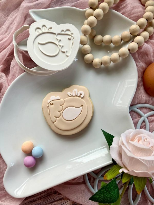 Hen Cookie Cutter and Fondant Stamp Embosser