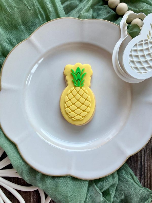 Pineapple Cookie Cutter and Fondant Embosser, Fruit, Brunch, Pina Colada, Holiday, Tropical, Vacation, Summer