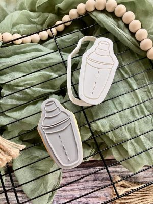 Cocktail Shaker Cookie Cutter and Fondant Stamp Embosser