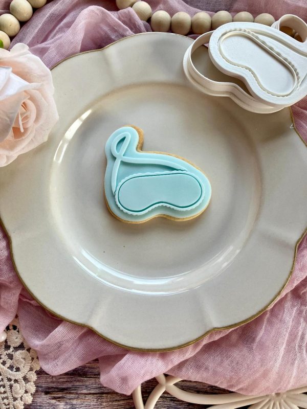 Sleep Mask Cookie Cutter and Fondant Stamp Embosser, Eye Mask, Mother's Day, Pamper, Spa, Pampering