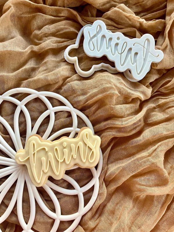 Twins Big 3 Twins Cookie Cutter and Fondant Stamp Embosser, Babies, Baby Shower, New Babies, Twinning