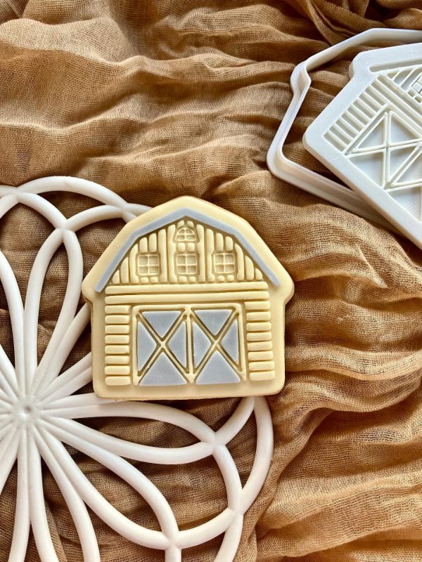 Barn Cookie Cutter and Fondant Embosser, Farm House, Shed, Farming, Moo, Shed