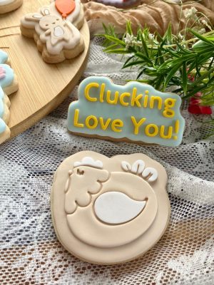 Clucking Love You Cookie Cutter and Fondant Embosser
