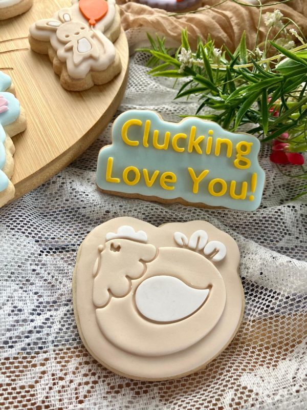 Clucking Love You Cookie Cutter and Fondant Embosser