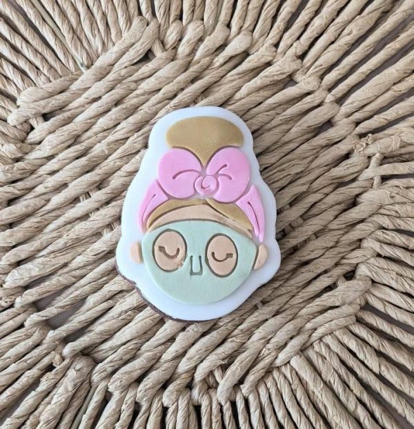 Spa Day Bow Towel Cookie Cutter and Fondant Stamp Embosser, Pamper, Relax, Spa, Self Care, Mother's Day, Turban