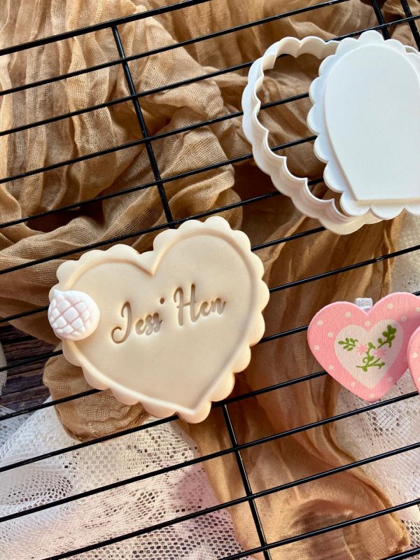 Scalloped Heart Cookie Cutter and Fondant Stamp Embosser
