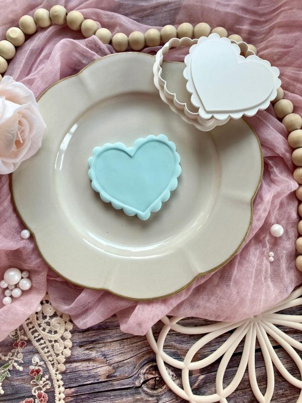 Scalloped Heart Cookie Cutter and Fondant Stamp Embosser