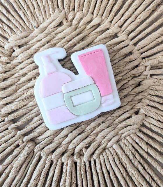 Beauty Products Cookie Cutter and Fondant Stamp Embosser, Mother's Day, Mothers Day, Pamper, Spa, Moisturiser, Lotion