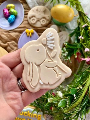 Rabbit with a Flower Cookie Cutter and Embosser