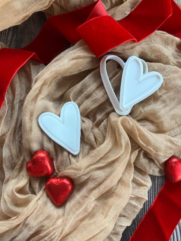Miniature Heart Cookie Cutter and Fondant Stamp, Love, Valentine's, Valentines, Wedding, Engagement