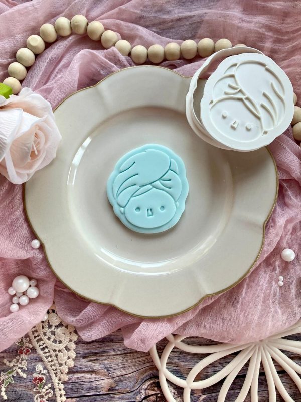 Spa Day Face Cookie Cutter and Fondant Stamp Embosser, Pamper, Relax, Spa, Self Care, Mother's Day, Turban