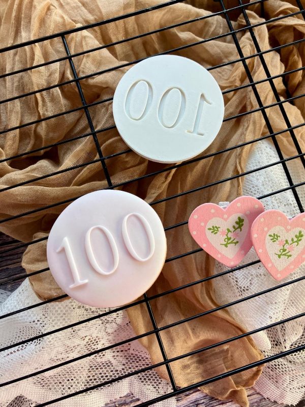 100b One Hundred Fondant Stamp Embosser, 100, Hundredth, 100th, Birthday, Number, Anniversary