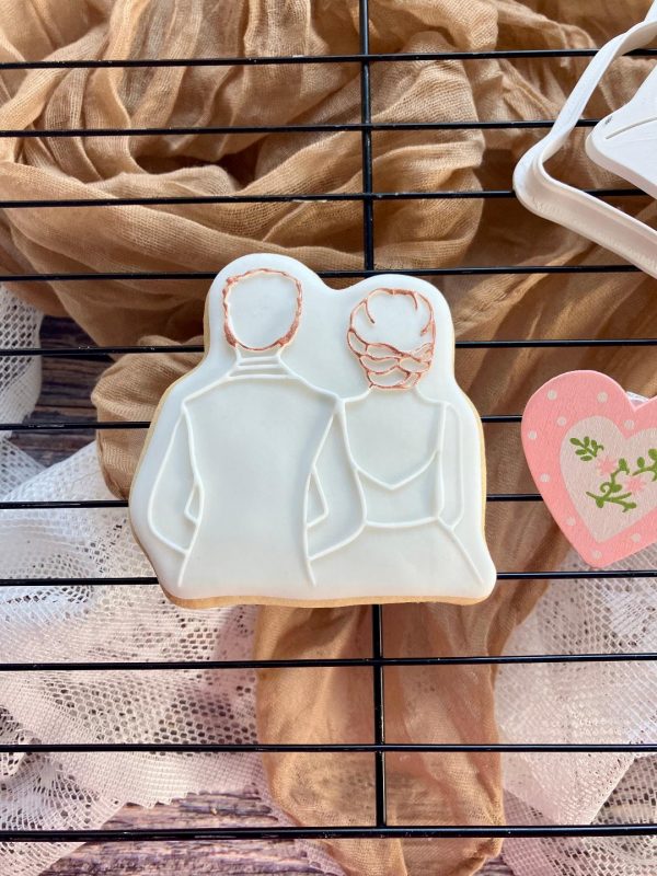 Bride and Groom Cookie Cutter and Fondant Embosser