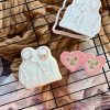 Bride and Groom Cookie Cutter and Fondant Embosser, Wedding, Engagement, Anniversary, Bridal, Hen