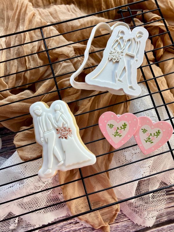 Bride and Groom Cookie Cutter and Fondant Embosser