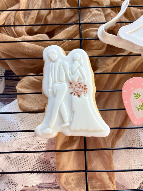 Bride and Groom Cookie Cutter and Fondant Embosser
