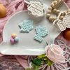 Hoppy Easter Sign Cookie Cutter and Fondant Stamp Embosser, Easter Train Extra, Easter Fence