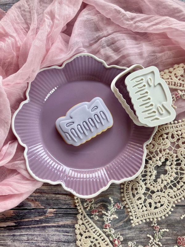 Hair Clip Cookie Cutter and Fondant Embosser, Mother's Day, Hairdresser, Hair Style, Grip, Up Do, Spa, Pamper