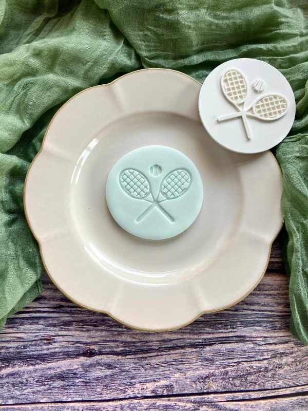 Racket 2 Tennis Rackets Cookie Stamp, Tennis, Sports, Hobbies, Racket