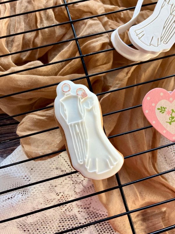 Bride and Groom Cookie Cutter and Fondant Embosser