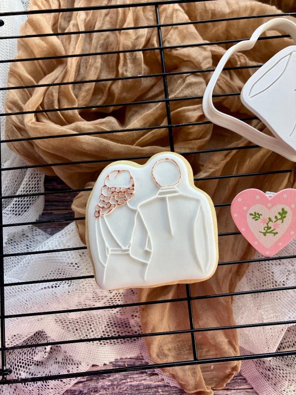 Bride and Groom Cookie Cutter and Fondant Embosser