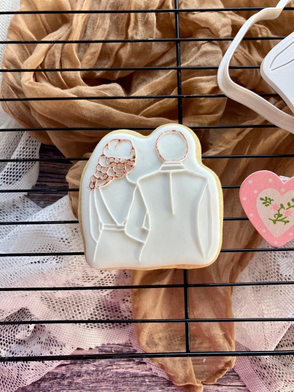 Bride and Groom Cookie Cutter and Fondant Embosser, Wedding, Engagement, Anniversary, Bridal, Hen