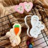 bunny carrot 2 Rabbit with Carrot Balloon Cookie Cutter and Fondant Stamp Embosser, Easter, Bunny