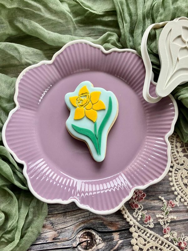 daff 4 Daffodil Cookie Cutter and Fondant Embosser, Bouquet, Floral, Flower, Wales, Welsh, Spring, Easter