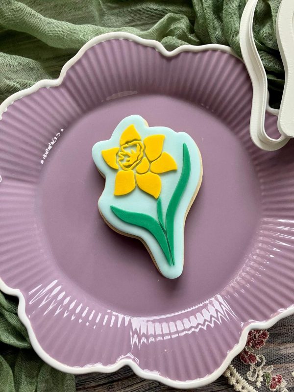 daff 5 Daffodil Cookie Cutter and Fondant Embosser, Bouquet, Floral, Flower, Wales, Welsh, Spring, Easter
