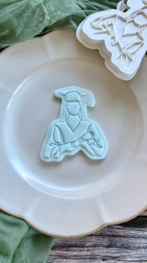 Graduate Cookie Cutter and Fondant Embosser, Graduation, Grad